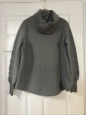 Cyrus Sz Medium Ribbed Cowl Neck Sweater - Gray